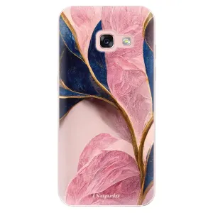 Odolné silikónové puzdro iSaprio - Pink Blue Leaves - Samsung Galaxy A3 2017