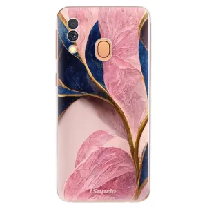 Odolné silikónové puzdro iSaprio - Pink Blue Leaves - Samsung Galaxy A40