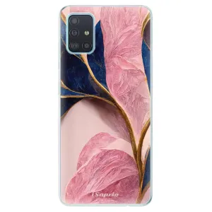 Odolné silikónové puzdro iSaprio - Pink Blue Leaves - Samsung Galaxy A51