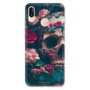 Odolné silikónové puzdro iSaprio - Skull in Roses - Huawei P20 Lite