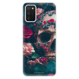 Odolné silikónové puzdro iSaprio - Skull in Roses - Samsung Galaxy A02s