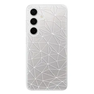 Odolné silikónové puzdro iSaprio - Abstract Triangles 03 - white - Samsung Galaxy S24