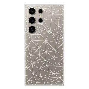 Odolné silikónové puzdro iSaprio - Abstract Triangles 03 - white - Samsung Galaxy S24 Ultra