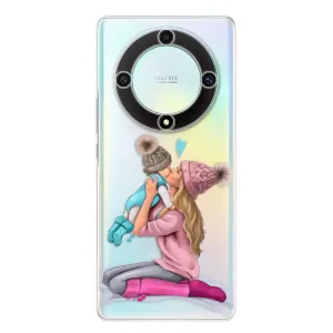 Odolné silikónové puzdro iSaprio - Kissing Mom - Blond and Boy - Honor Magic5 Lite 5G