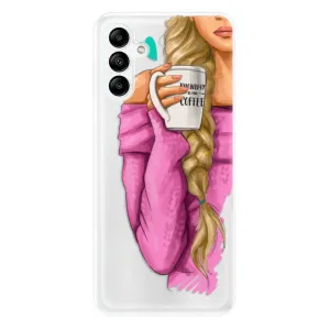 Odolné silikónové puzdro iSaprio - My Coffe and Blond Girl - Samsung Galaxy A04s