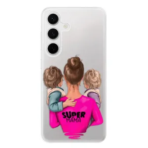 Odolné silikónové puzdro iSaprio - Super Mama - Two Boys - Samsung Galaxy S24