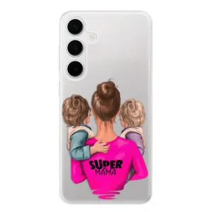 Odolné silikónové puzdro iSaprio - Super Mama - Two Boys - Samsung Galaxy S24+