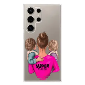 Odolné silikónové puzdro iSaprio - Super Mama - Two Boys - Samsung Galaxy S24 Ultra