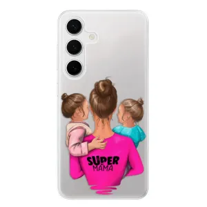 Odolné silikónové puzdro iSaprio - Super Mama - Two Girls - Samsung Galaxy S24