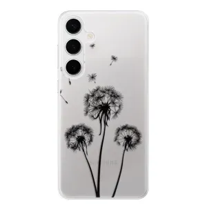 Odolné silikónové puzdro iSaprio - Three Dandelions - black - Samsung Galaxy S24+