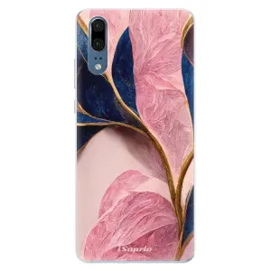 Silikónové puzdro iSaprio - Pink Blue Leaves - Huawei P20