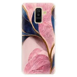 Silikónové puzdro iSaprio - Pink Blue Leaves - Samsung Galaxy A6+