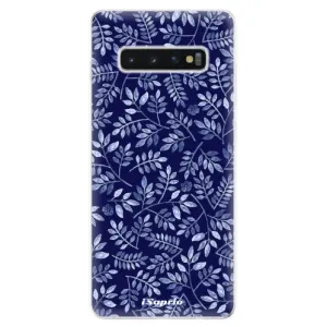 Odolné silikónové puzdro iSaprio - Blue Leaves 05 - Samsung Galaxy S10+
