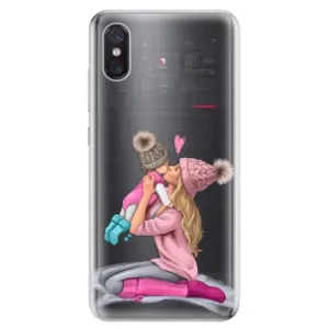 Odolné silikónové puzdro iSaprio - Kissing Mom - Blond and Girl - Xiaomi Mi 8 Pro