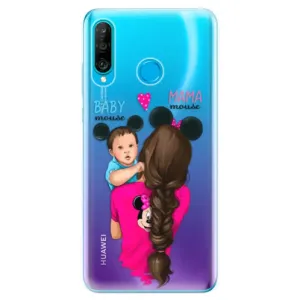Odolné silikónové puzdro iSaprio - Mama Mouse Brunette and Boy - Huawei P30 Lite