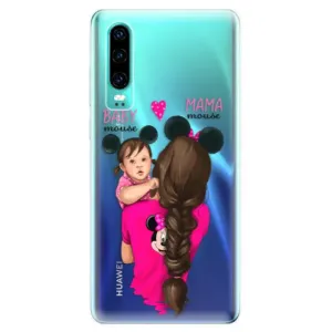 Odolné silikónové puzdro iSaprio - Mama Mouse Brunette and Girl - Huawei P30