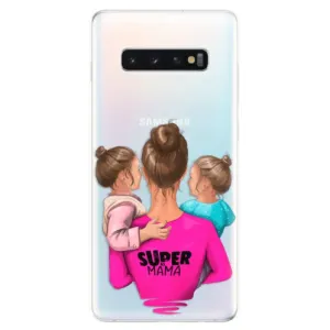 Odolné silikónové puzdro iSaprio - Super Mama - Two Girls - Samsung Galaxy S10+