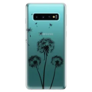 Odolné silikónové puzdro iSaprio - Three Dandelions - black - Samsung Galaxy S10