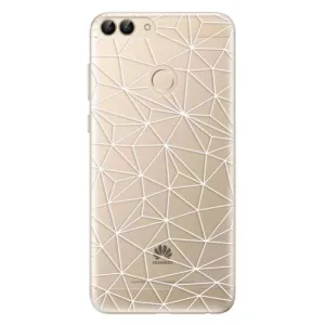 Odolné silikónové puzdro iSaprio - Abstract Triangles 03 - white - Huawei P Smart