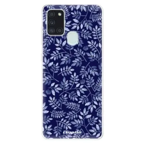 Odolné silikónové puzdro iSaprio - Blue Leaves 05 - Samsung Galaxy A21s