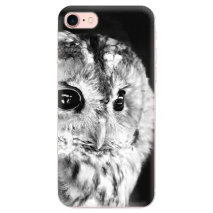 Odolné silikónové puzdro iSaprio - BW Owl - iPhone 7