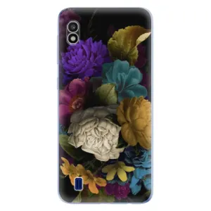 Odolné silikónové puzdro iSaprio - Dark Flowers - Samsung Galaxy A10