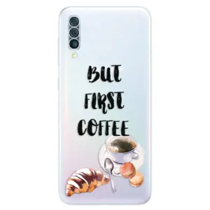 Odolné silikónové puzdro iSaprio - First Coffee - Samsung Galaxy A50