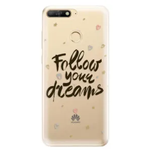 Odolné silikónové puzdro iSaprio - Follow Your Dreams - black - Huawei Y6 Prime 2018