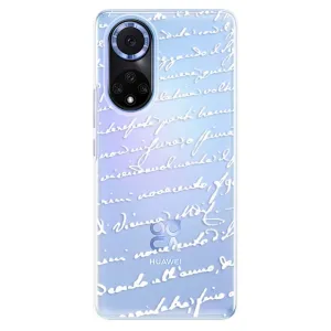 Odolné silikónové puzdro iSaprio - Handwriting 01 - white - Huawei Nova 9