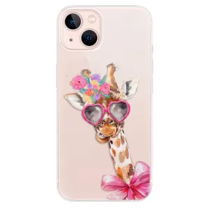 Odolné silikónové puzdro iSaprio - Lady Giraffe - iPhone 13