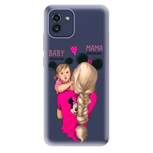 Odolné silikónové puzdro iSaprio - Mama Mouse Blond and Girl - Samsung Galaxy A03