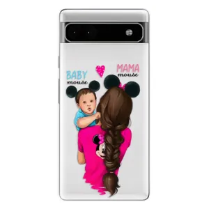Odolné silikónové puzdro iSaprio - Mama Mouse Brunette and Boy - Google Pixel 6a 5G