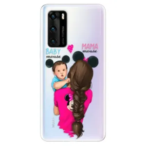 Odolné silikónové puzdro iSaprio - Mama Mouse Brunette and Boy - Huawei P40
