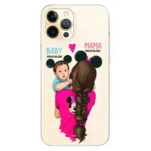 Odolné silikónové puzdro iSaprio - Mama Mouse Brunette and Boy - iPhone 12 Pro