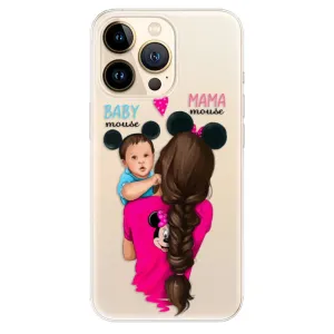 Odolné silikónové puzdro iSaprio - Mama Mouse Brunette and Boy - iPhone 13 Pro