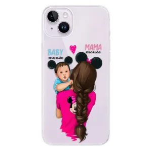 Odolné silikónové puzdro iSaprio - Mama Mouse Brunette and Boy - iPhone 14 Plus