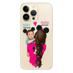 Odolné silikónové puzdro iSaprio - Mama Mouse Brunette and Boy - iPhone 14 Pro Max