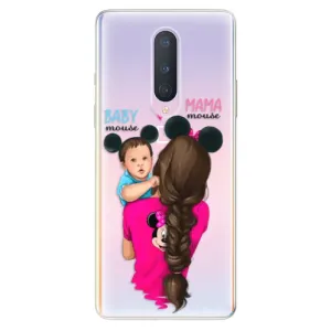 Odolné silikónové puzdro iSaprio - Mama Mouse Brunette and Boy - OnePlus 8