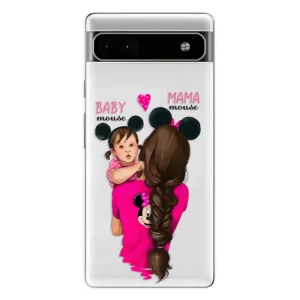 Odolné silikónové puzdro iSaprio - Mama Mouse Brunette and Girl - Google Pixel 6a 5G