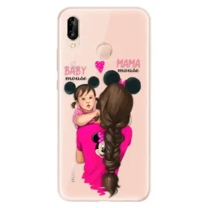 Odolné silikónové puzdro iSaprio - Mama Mouse Brunette and Girl - Huawei P20 Lite