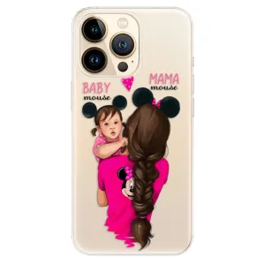 Odolné silikónové puzdro iSaprio - Mama Mouse Brunette and Girl - iPhone 13 Pro