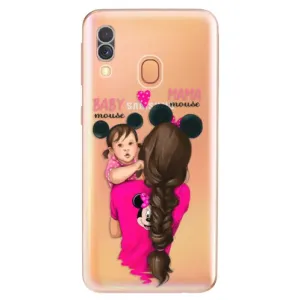 Odolné silikónové puzdro iSaprio - Mama Mouse Brunette and Girl - Samsung Galaxy A40