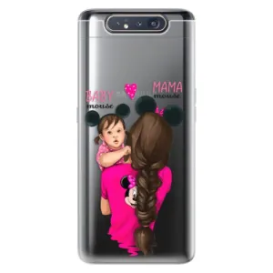 Odolné silikónové puzdro iSaprio - Mama Mouse Brunette and Girl - Samsung Galaxy A80