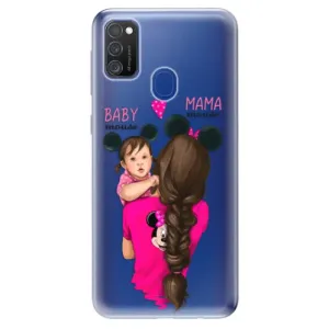 Odolné silikónové puzdro iSaprio - Mama Mouse Brunette and Girl - Samsung Galaxy M21
