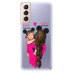 Odolné silikónové puzdro iSaprio - Mama Mouse Brunette and Girl - Samsung Galaxy S21