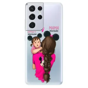 Odolné silikónové puzdro iSaprio - Mama Mouse Brunette and Girl - Samsung Galaxy S21 Ultra