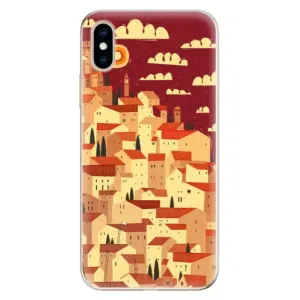 Odolné silikónové puzdro iSaprio - Mountain City - iPhone XS