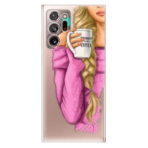 Odolné silikónové puzdro iSaprio - My Coffe and Blond Girl - Samsung Galaxy Note 20 Ultra