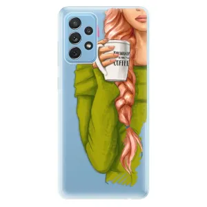 Odolné silikónové puzdro iSaprio - My Coffe and Redhead Girl - Samsung Galaxy A72