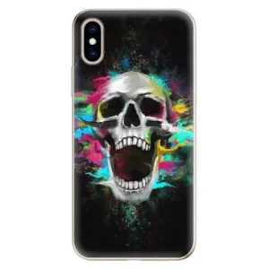 Odolné silikónové puzdro iSaprio - Skull in Colors - iPhone XS
